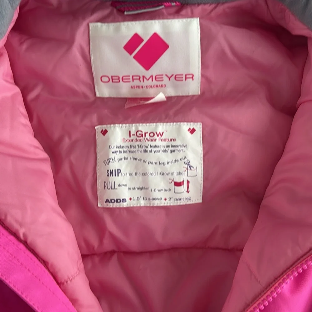 Magenta pink one piece snow suit size 7 - Picture 4 of 7